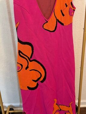 Hanifa Pink and Orange Textured Knit Top